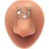 Bibi Europea y Americana transfronteriza forma de flor redonda gota de agua cadena ceja uña ceja decoración acero inoxidable ceja uña piercing corporal joyería