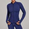 Jaqueta de Yoga com Gola Alta e Zíper de Manga Longa Estilo Europeu e Americano Feminina Justa Secagem Rápida Roupa de Yoga Top Esportivo para Fitness ao Ar Livre 3321