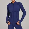 Jaqueta de Yoga com Gola Alta e Zíper de Manga Longa para Mulheres, Tecido de Secagem Rápida, Ajustada, Top Esportivo para Fitness ao Ar Livre 3321