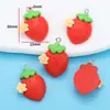 Acessórios de Joias de Resina de Frutas Morango DIY Pulseira Chaveiro Brincos Pingente Pingente Pingente W349
