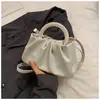 2026 Nueva Moda Femenina de Nicho Bolso de Nube Plisado Simple Bolso de Hombro Cruzado Elegante