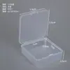 Caixa quadrada de plástico transparente, caixa para embalagem de itens pequenos, esponja de pó, equipamento de pesca, ferragens, distintivo, cartão e caixa de armazenamento de contas