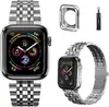 Adequado para Smartwatch Apple Siamese Sete Tiras iwatch Pulseira de Aço Inoxidável Applewatch Pulseira de Metal