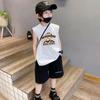 Conjunto de Chaleco Versátil Casual para Niño Verano Niños Grandes Elegante Niños Algodón Puro Top sin Mangas Dos Piezas Moderno
