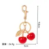 Colgante de Bolso de Cereza Transfronterizo para Mujer, Exquisito Adorno Llavero de Fruta de Cereza, Colgante de Llavero de Cereza Multicolor para Bolso