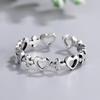 S925 Sterling Silver Cross Hollow anel de amor Retro das mulheres faz velho ins na moda design tridimensional sentimento comida anel de dedo