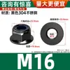 Aço Inoxidável 304 Porca Sextavada com Flange Nylon Anti-Soltura Porca de Travamento Antiderrapante M3M4M5M6M8-M12