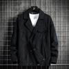 Chaqueta de Trabajo con Cuello de Solapa para Hombre Otoño Nuevo Estilo Coreano Moda Casual Holgada Bordada Fresca Chaqueta de Pana