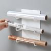 Madera de arroz plástico magnético estante para film transparente estante de almacenamiento para refrigerador blanco estilo muy simple estante de bobina trasera para puerta de cocina venta al por mayor