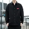 Camisa Masculina Manga Longa Algodão Workwear Camisa Masculina Estilo Japonês Camisa Casual Loose Top Primavera e Outono Casaco Novo