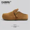 Sandálias Birkenstock Forradas com Pelo Universais para Mulheres 2025 Novo Outono Sola Macia Confortáveis Quentes Sapatos de Algodão Birkenstock com Solado Grosso