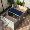 Silla de ratán para exteriores combinación de tres piezas mesa y sillas pequeñas de ocio para patio de jardín balcón pequeño muebles de exterior mesa y sillas de ratán mesa de centro