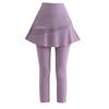 Culottes cortos de dos piezas falsas Verano Nuevo Bolsillo Pantalones de yoga Cintura alta Vientre ajustado talla grande Falda Leggings para uso exterior Transfronterizo