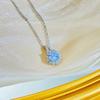 Colar de Diamantes de Luxo Acessível Francês Flor Europeu e Americano Ins Pingente Retrô Colar Girassol Corrente Feminina para Clavícula Popular
