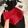 Bragas Sexys de Encaje con Tiras Cruzadas Caladas para Mujer, Cintura Media de Satén de Seda de Hielo 10A con Panel de Seda de Morera Antibacteriano