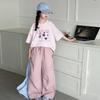 Conjunto de Verano para Niñas 2025 Nuevo Elegante a la Moda Pantalones Cargo Verano Niños Delgados Conjunto de Dos Piezas Moderno