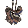 Estilo Japonês JK Café Listrado Combinando Conjunto de Camisa Gravata de Laço Manual Livre Gravata Feminina Gola Estilo College Retrô Flor Moda Casual