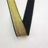 Mancha Blanca y Negra 2-4cm Dorado/Plata/Negro Elástico de Seda Banda Elástica con Leggings de Seda Brillantes Cinturón para Pantalones