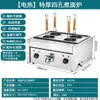 Olla Caliente Eléctrica de Doble Cabezal de Acero Inoxidable para Escritorio para Cocinar Fideos, Cocedor de Fideos Comercial, Olla para Sopa de Fideos, Cerámica