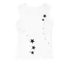 Chaleco Sin Mangas con Remaches de Estrella de Cinco Puntas de Diseño Nicho Retro Americano Casual Ajustado Corto Tipo Tank Top para Mujer