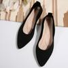 Zapatos Planos de Punta Fina y Boca Baja para Mujer Verano 2025 Zapatos de Mujer Primavera Europeos y Americanos Transpirables Zapatos Planos Talla Grande para Mujer Gorro de Punto