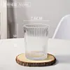 Copo de Vidro Transparente com Listras Verticais Estilo Ins Copo Americano para Café Cold Brew Copo para Suco Leite Chá de Frutas Copo de Bebida Doméstico