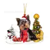 2023 nuevo creativo transfronterizo adornos de perro muñeco de nieve de Navidad adornos planos acrílicos para coche decoraciones de Navidad