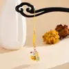 Novo Pingente de Celular Gatinho Atrai-Fortuna e Traz Bênçãos Estilo Chinês, Pingente de Liga Dança do Leão Tendência Nacional, Acessório de Bolsa, Pingente de Chaveiro