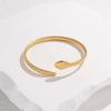 Pulsera Creativa Europea y Americana Abierta en Forma de Serpiente de Acero de Titanio Pulsera para Mujer en Forma de C Ajustable de Acero Inoxidable Pulsera de Moda de Estilo Metálico