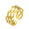 Moda Europea y Americana Anillo Geométrico Heterosexual de Acero de Titanio para Mujeres Popular en Ins Apertura Ajustable Colección de Anillos Galvanizados Venta al por Mayor