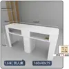 Mesa de Manicura Minimalista Blanca Modelo Nuevo 2026 con Superficie de Mármol, Juego de Sillas de Estación de Manicura Individual/Doble/Triple con Bordes Ondulados