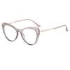 Gafas de sol con montura metálica, antiluz azul, con espejo plano, color caramelo, estilo ojo de gato, estilo vintage, montura completa, personalizadas en Europa y América.