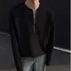Sudadera Pulóver de Medio Cierre para Hombre Estilo Japonés B Dongri, Tejido Fino, Caída Suelta, Ajuste Holgado, Prenda Versátil para Pareja
