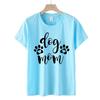 Camiseta com Estampa de Cachorro Feminina Amazon Manga Curta Tamanho Europeu Feminino Top Camiseta com Estampa de Coração Top Solto Mãe de Cachorro