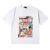25Ss Marca Morada de Calle Marca Americana de Moda Camiseta Casual Retro Holgada de Manga Corta Estilo Igual para Pareja