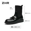 Botas de tornozelo pretas ZHR para mulheres, nova coleção outono/inverno 2026, mocassins retrô, botas elásticas, botas de cano curto ajustadas, botas curtas estilo britânico