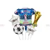Balão de Filme de Alumínio Copa do Mundo Conjunto de Balão Camisa de Futebol Barra de Balão Copa Europeia Noite de Futebol Balão Decorativo