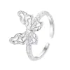 Anillo de Mariposa de Lava para Mujer Moda Nicho Diseño Sentido de Alta Gama Personalidad Temperamento Anillo Abierto Ajustable Joyería para Mano