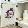 Fun-f1371 Papá Noel Pintado de Color Rasgado Copo de Nieve Dormitorio Sala de Estar Cocina Decoración de Embellecimiento del Hogar Pegatinas de Pared