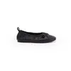 Versão em Pele de Ovelha Couro Genuíno Retrô Amassado Laço Sapatilhas Planas de Ballet Versátil para o Trabalho Slip-on Sapatilhas Baixas