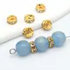 Anel de broca de retenção de cor em ouro 18k, conta espaçadora de microinserção, anel de roda para pulseira/colar DIY, conta solta, acessórios para joias, atacado