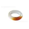 Anillo de Calcedonia Natural Multicolor, Anillo Degradado Amarillo Transparente Tipo Hielo y Blanco, Joyería Vintage al por Mayor para Hombres y Mujeres
