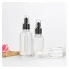 Botella de Esencia de 15 ml Botellas Cosméticas Portátiles Botella Gotero de Aceite Esencial al por Mayor Botellas de Vidrio Transparente de 10 ml