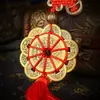 Ornamento de Flor de Ameixa Dez Imperadores em Arte de Ferro com Borda Dourada, Decoração para Pendurar no Carro com Moedas Cinco Imperadores, Pingente Feng Shui para Casa, Nó Chinês para Pendurar na Porta