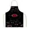 Saia com Atmosfera de Terror de Halloween Padrão de Caveira Manchas de Sangue Sem Mangas Decote Halter Avental Anti-Sujeira Cozinha Assar