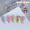 Arte de Unhas Dopamina Estrela de Cinco Pontas Vazada Lantejoulas Coração Rosa Doce Pétalas Coloridas Misturadas Adesivos de Laço Decoração