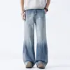 Ropa de Hombre Fengshe / Nueva Colección Primavera y Otoño 2026 Streetwear Americano de Moda Pantalones de Pierna Ancha Jeans de Corte Curvo Marca de Tendencia Pantalones Largos