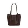 Bolso grande retro casual estilo coreano para trabajo y uso diario para mujer, nuevo bolso tote tejido 2026, bolso de hombro versátil