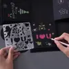 Caixa Explosão tema renda régua molde de pintura caixa de presente surpresa álbum de fotos quadrado feito à mão DIY molde para grafite