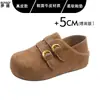 Sapatos femininos estilo Birkenstock, de couro genuíno, com sola grossa, totalmente fechados, coleção outono 2026, sapatos Mary Jane de bico redondo, sapatilhas casuais versáteis